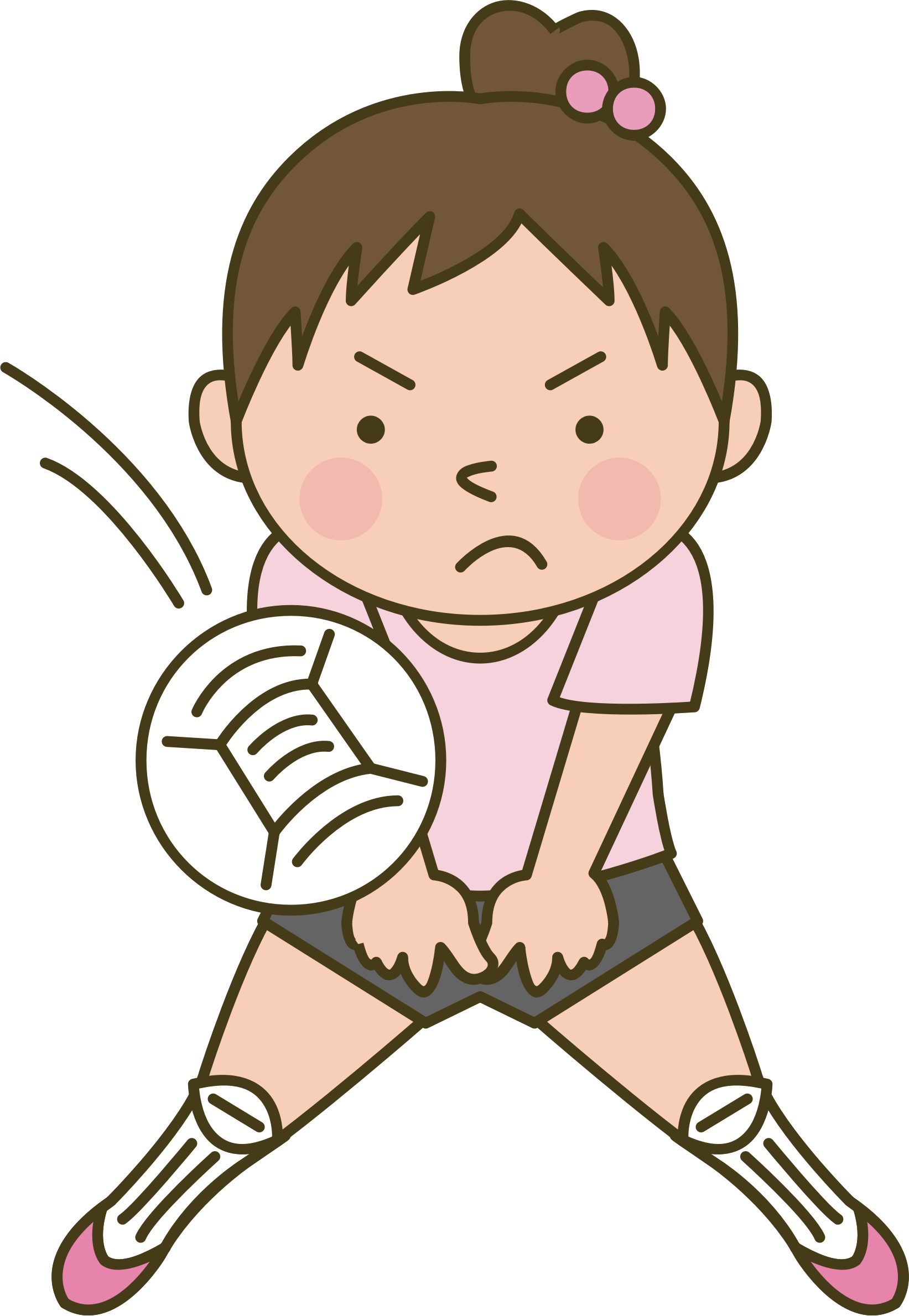 Girl playing big image. Female clipart volleyball