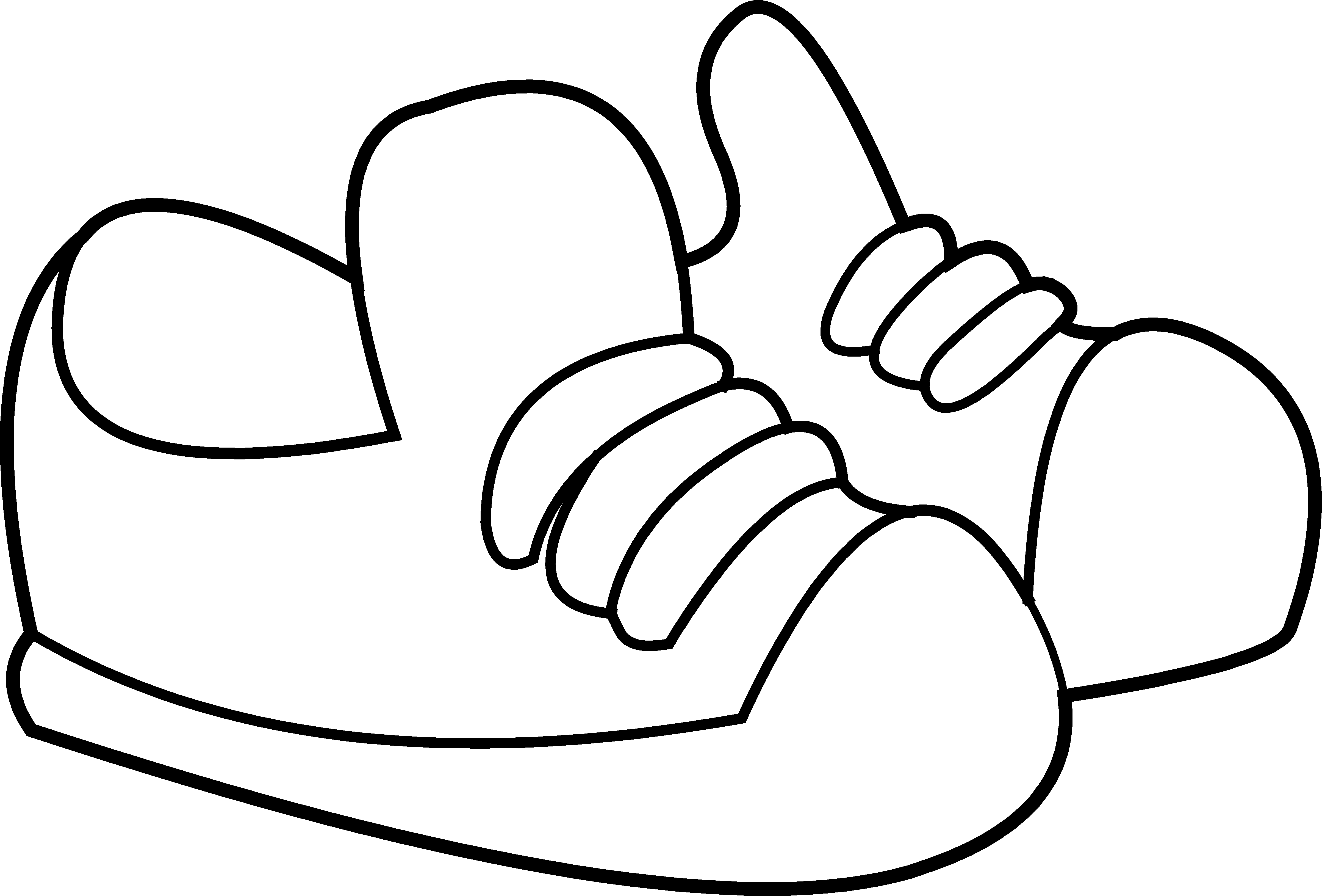 Handprint clipart blank. Kids sneakers coloring page