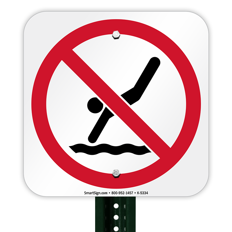 No diving symbol best. Lifeguard clipart duty sign