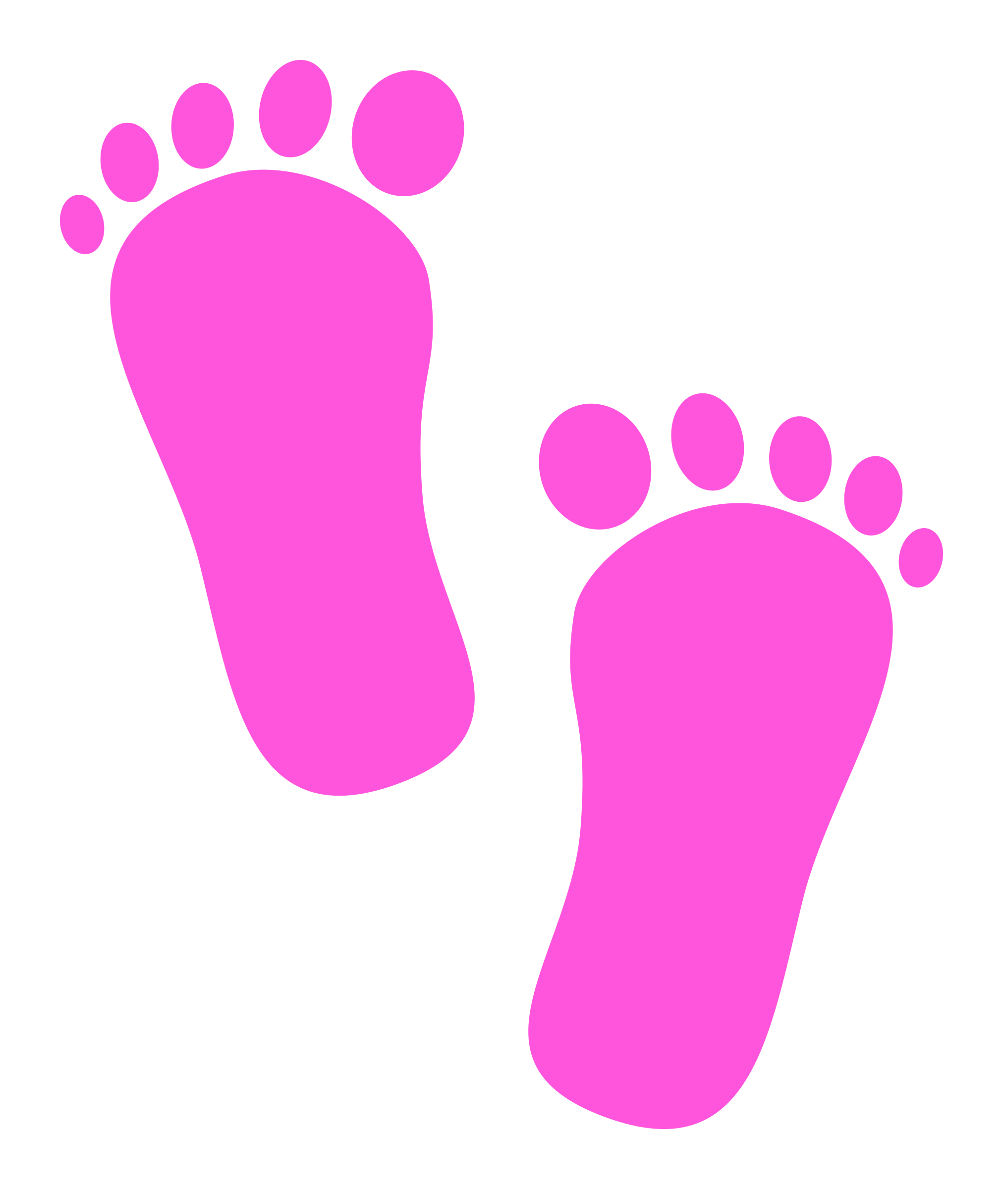 Baby footprints big image. Footsteps clipart animated