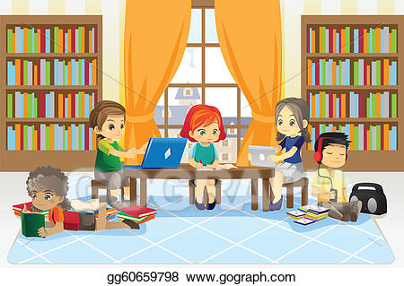 library clipart childrens