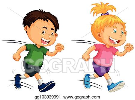 clipart children runner