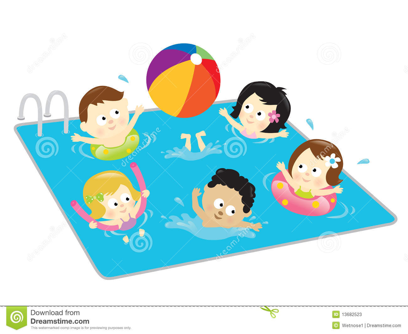 clipart children swimming pool