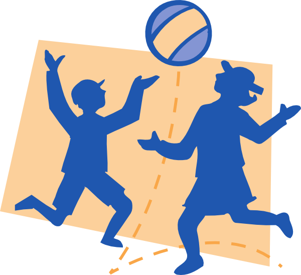 Children playing clip art. Sports clipart volleyball
