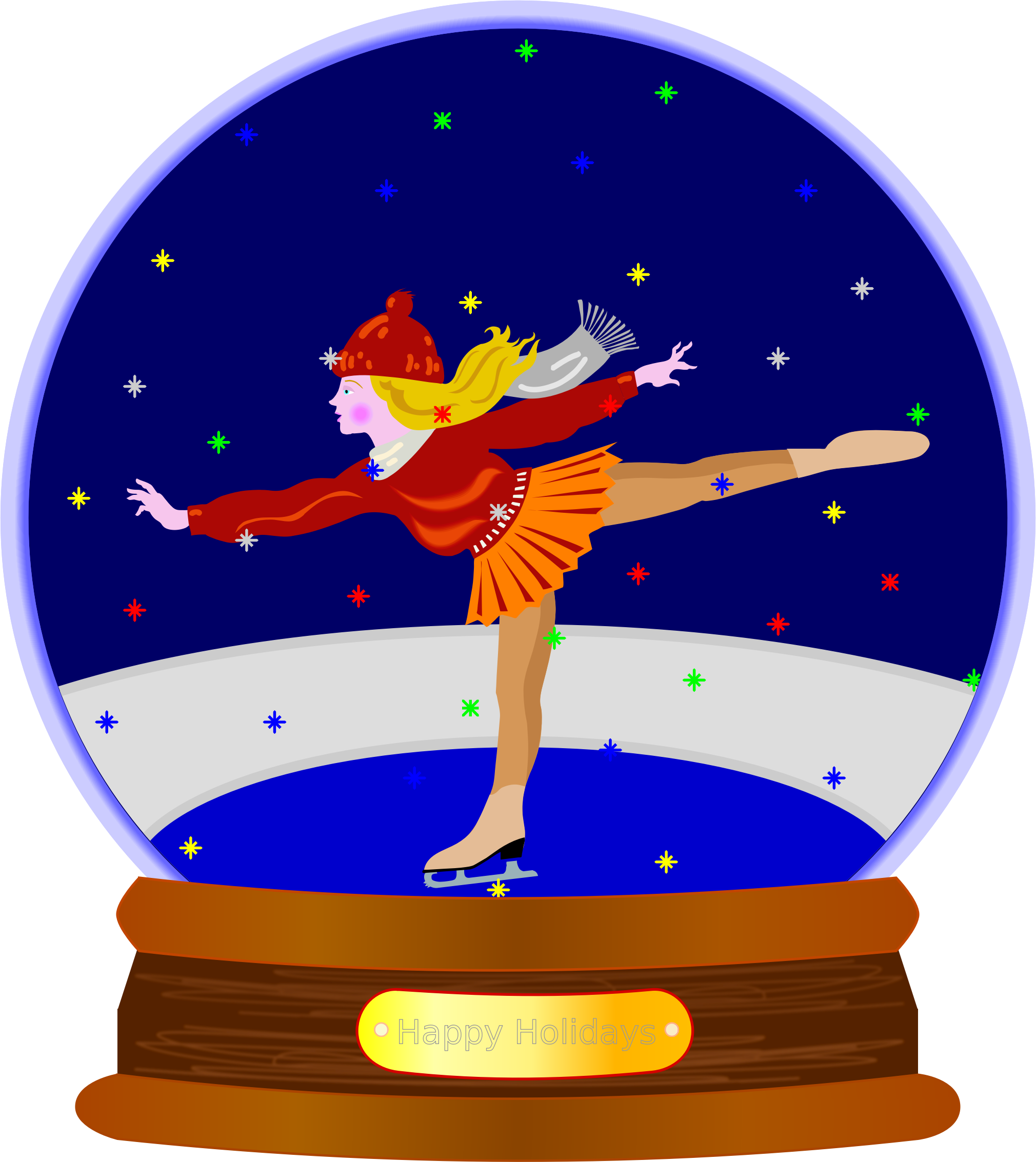 Colored snow globe big. Holidays clipart animated