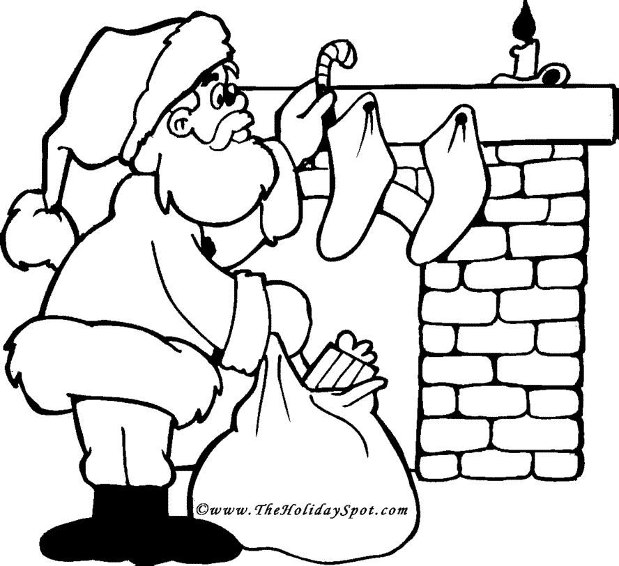Number 4 clipart coloring page. Santa pages 