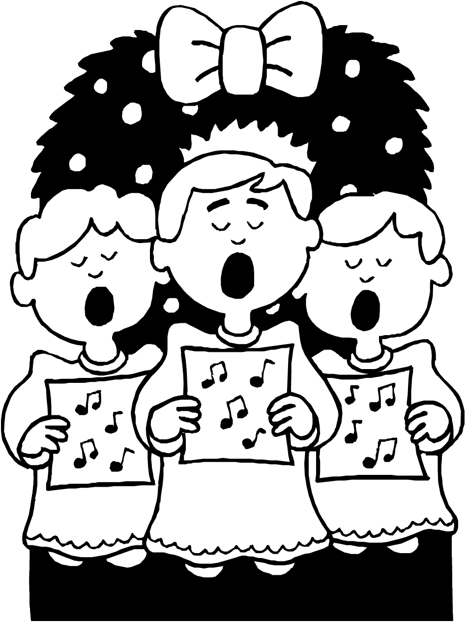 Choir coloring page printable. Kwanzaa clipart black and white