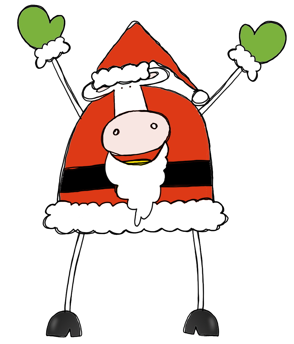 clipart christmas cow