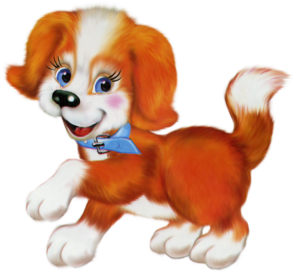 Orange cute puppy cartoon. Clipart christmas dachshund
