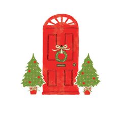 clipart christmas door
