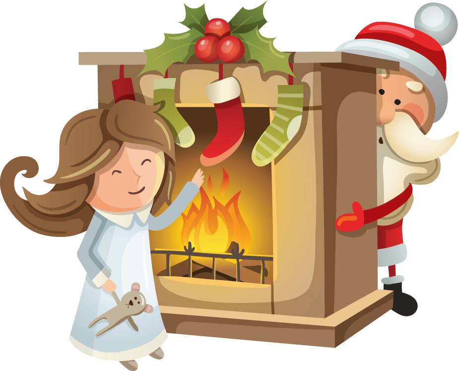 fireplace clipart christmas