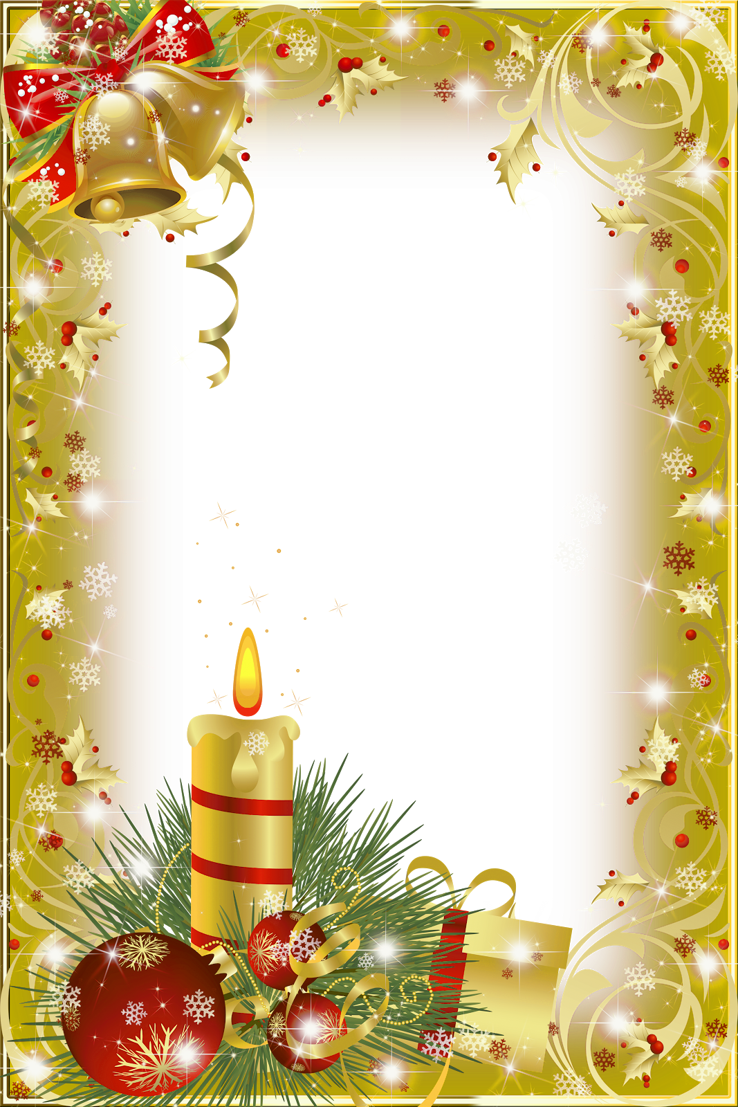Clipart christmas gold. Transparent photo frame gallery
