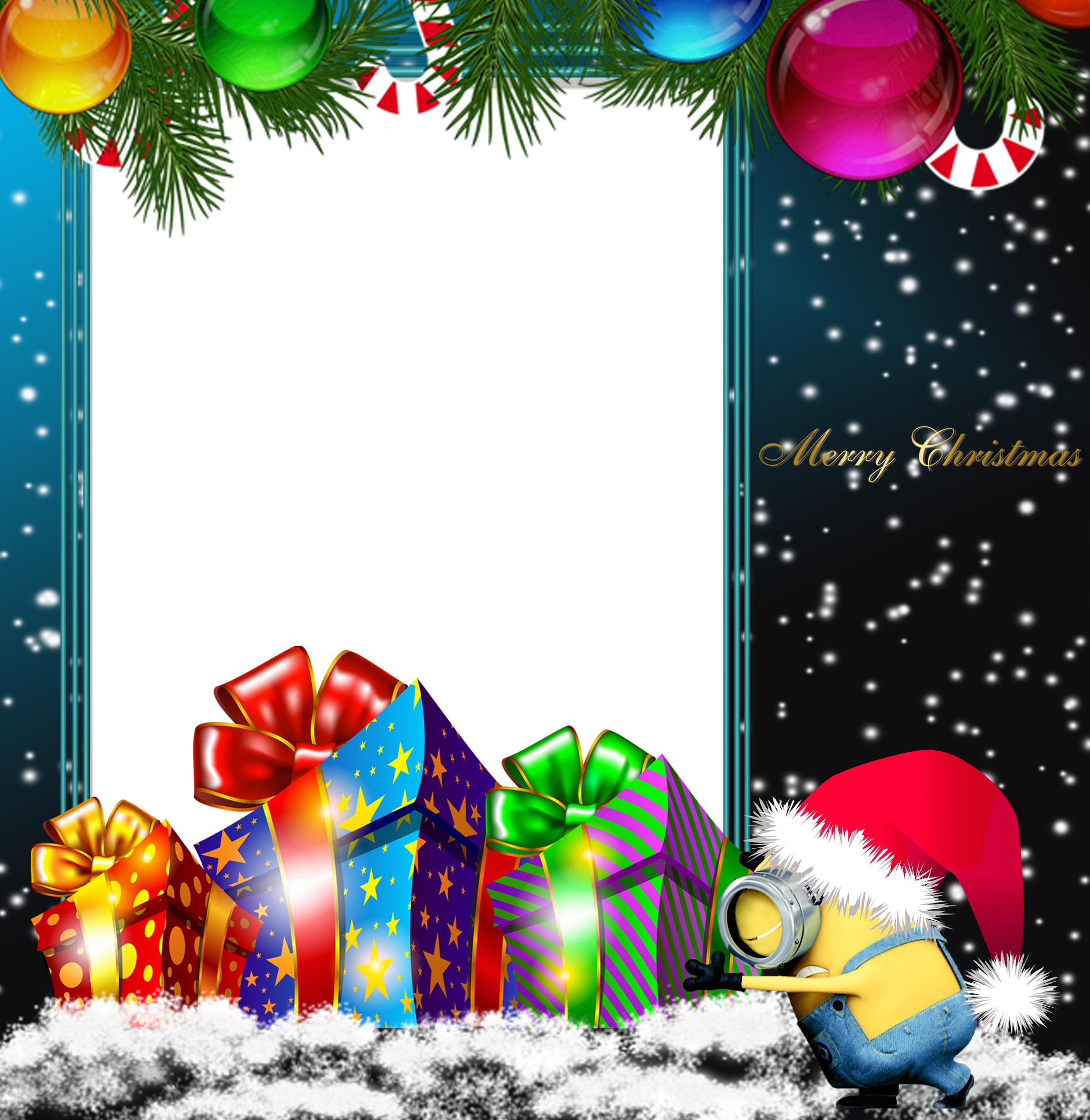 Merry png minion photo. Clipart christmas invitation