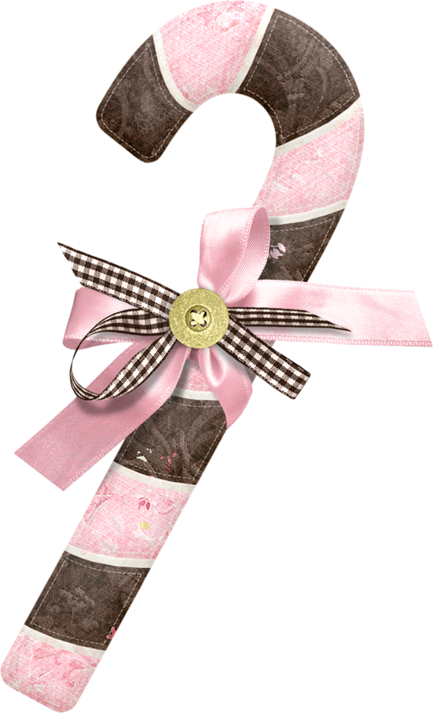 And brown candy cane. Clipart christmas pink