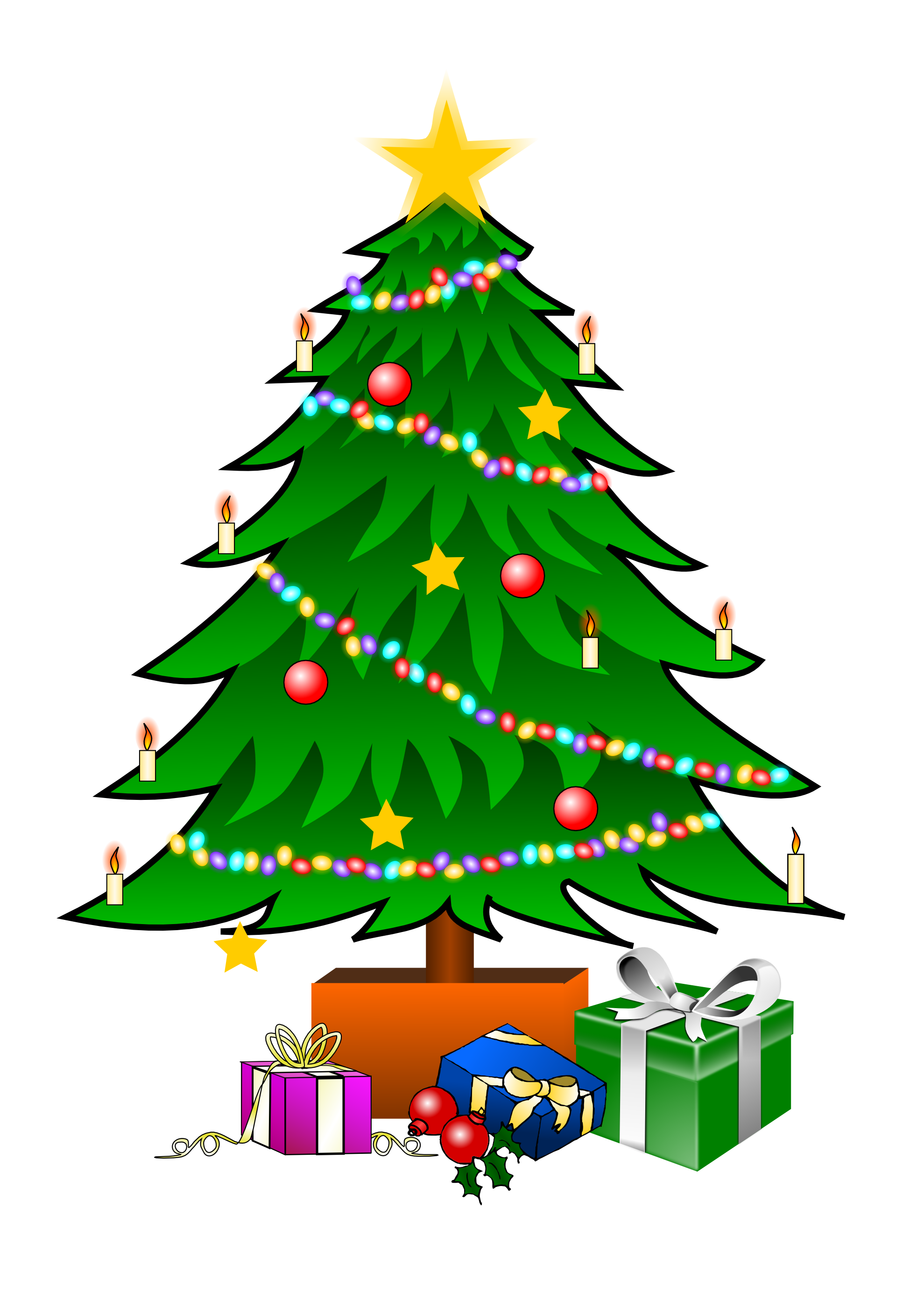 Christmas tree clip art. December clipart holiday season