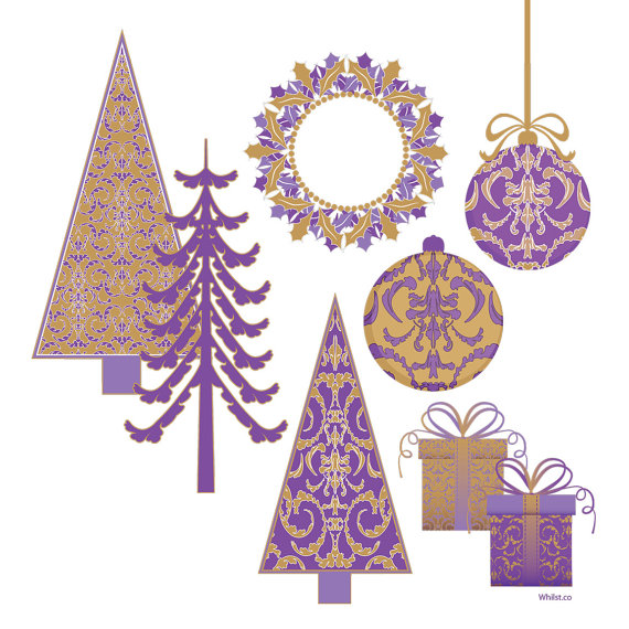 purple clipart christmas