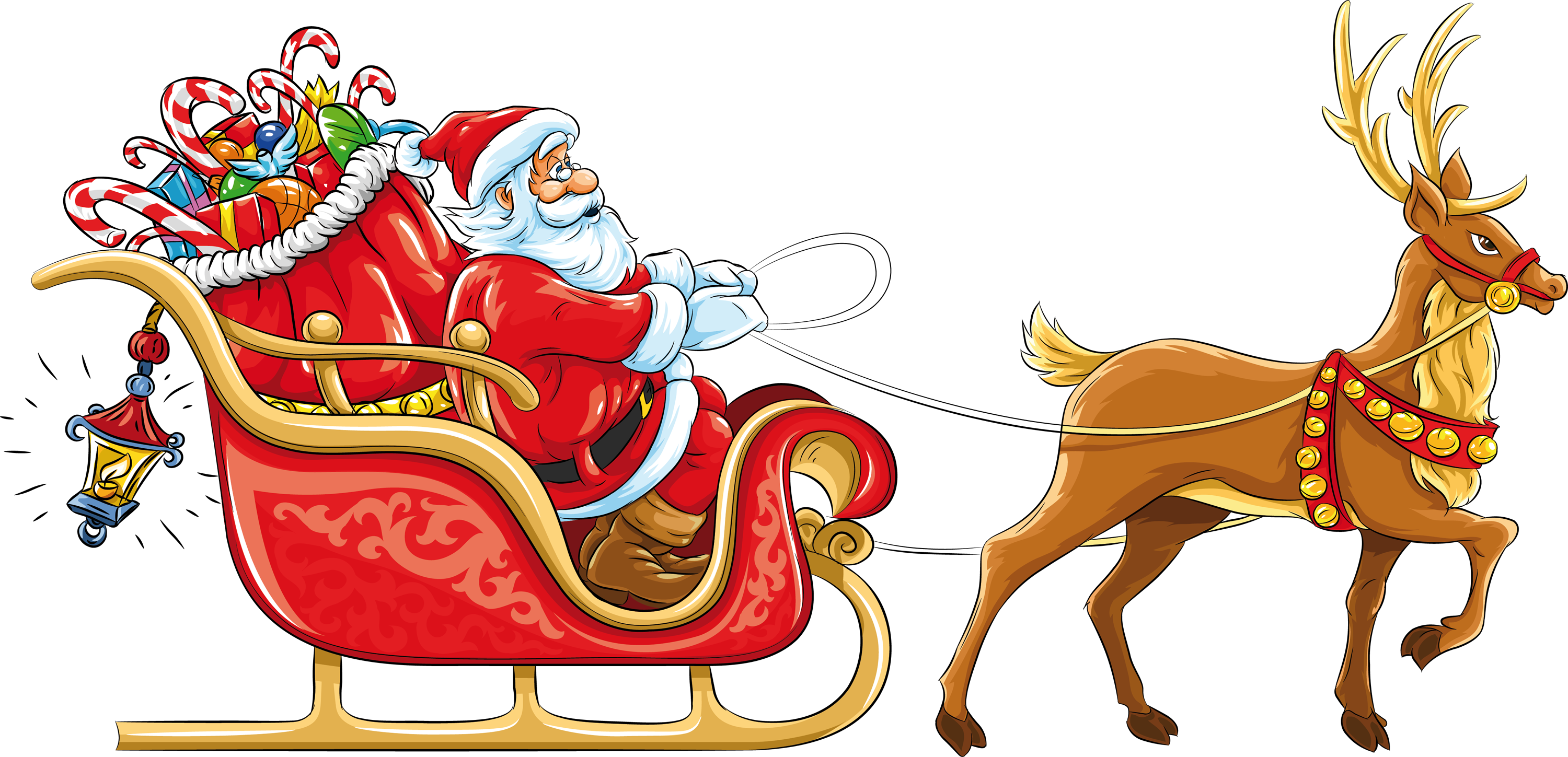 Santa Clipart Sleigh Santa Sleigh Transparent FREE For Download On