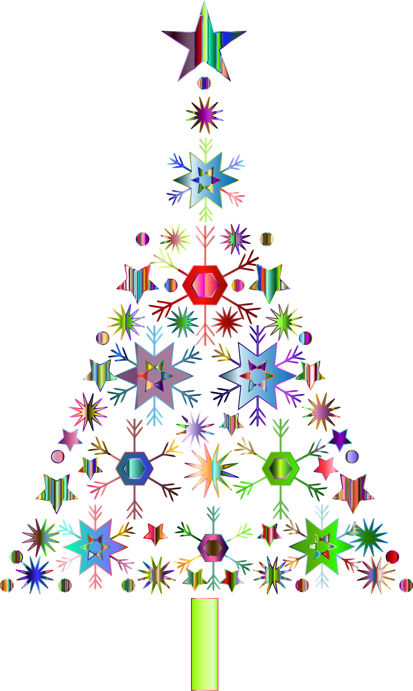 Number 2 clipart christmas. Abstract snowflake tree by