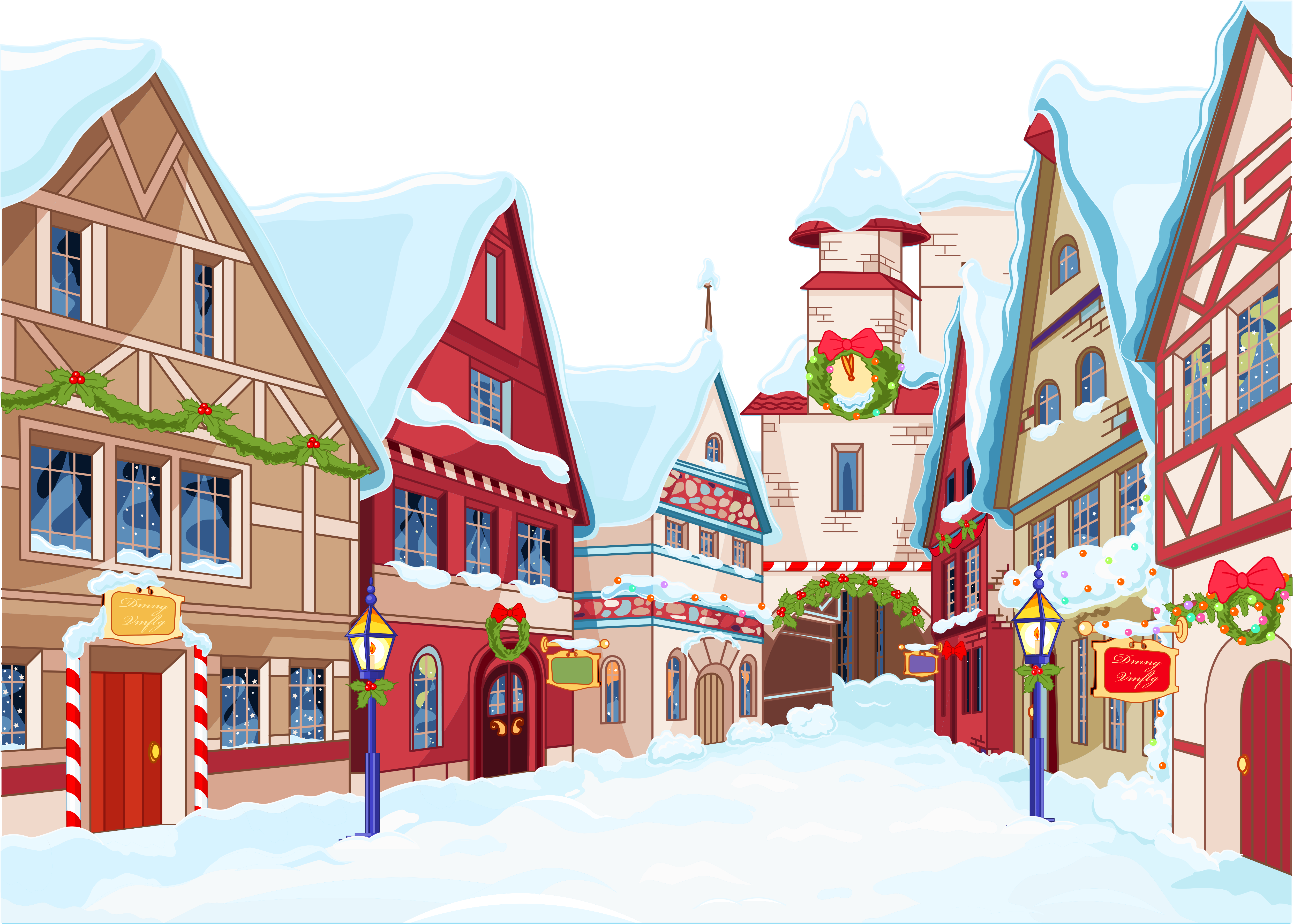 clipart christmas town