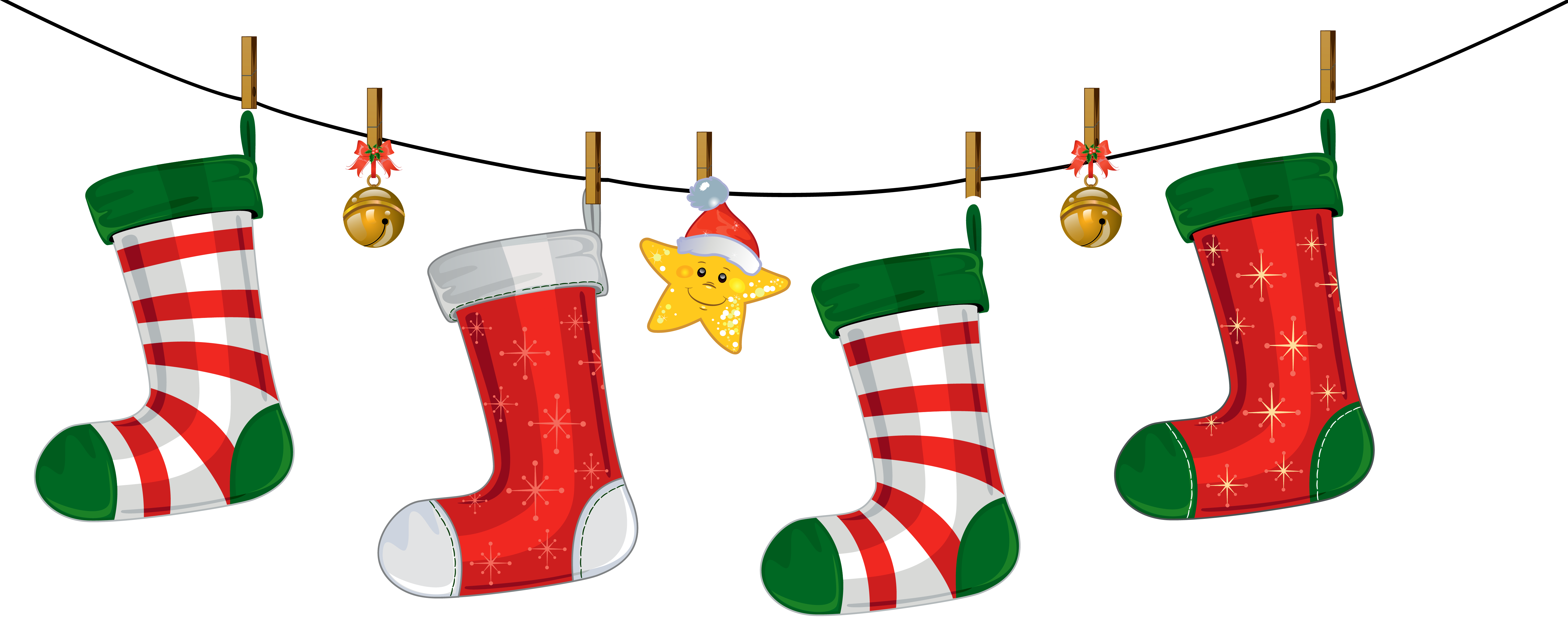 Transparent christmas stockings decoration. Holiday clipart school
