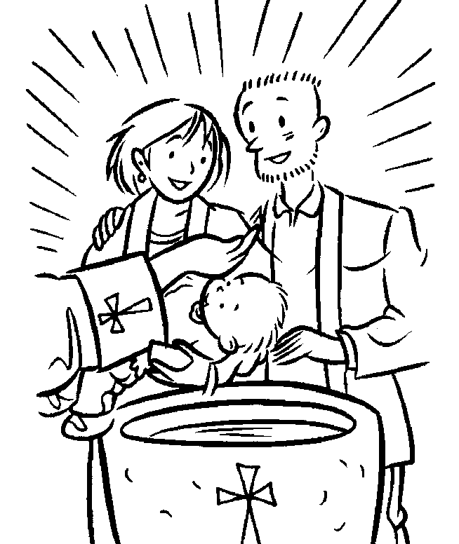 Sacrament of coloring page. Clipart church baptism