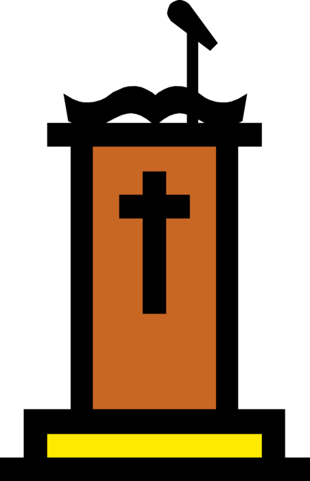 Clipart church cathedral. Pulpit vector image illustration