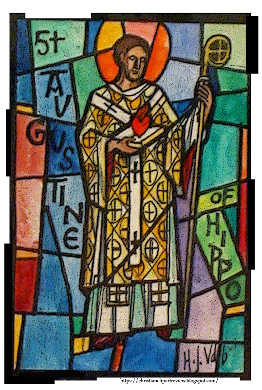 St augustine of hippo. Cross clipart stained glass