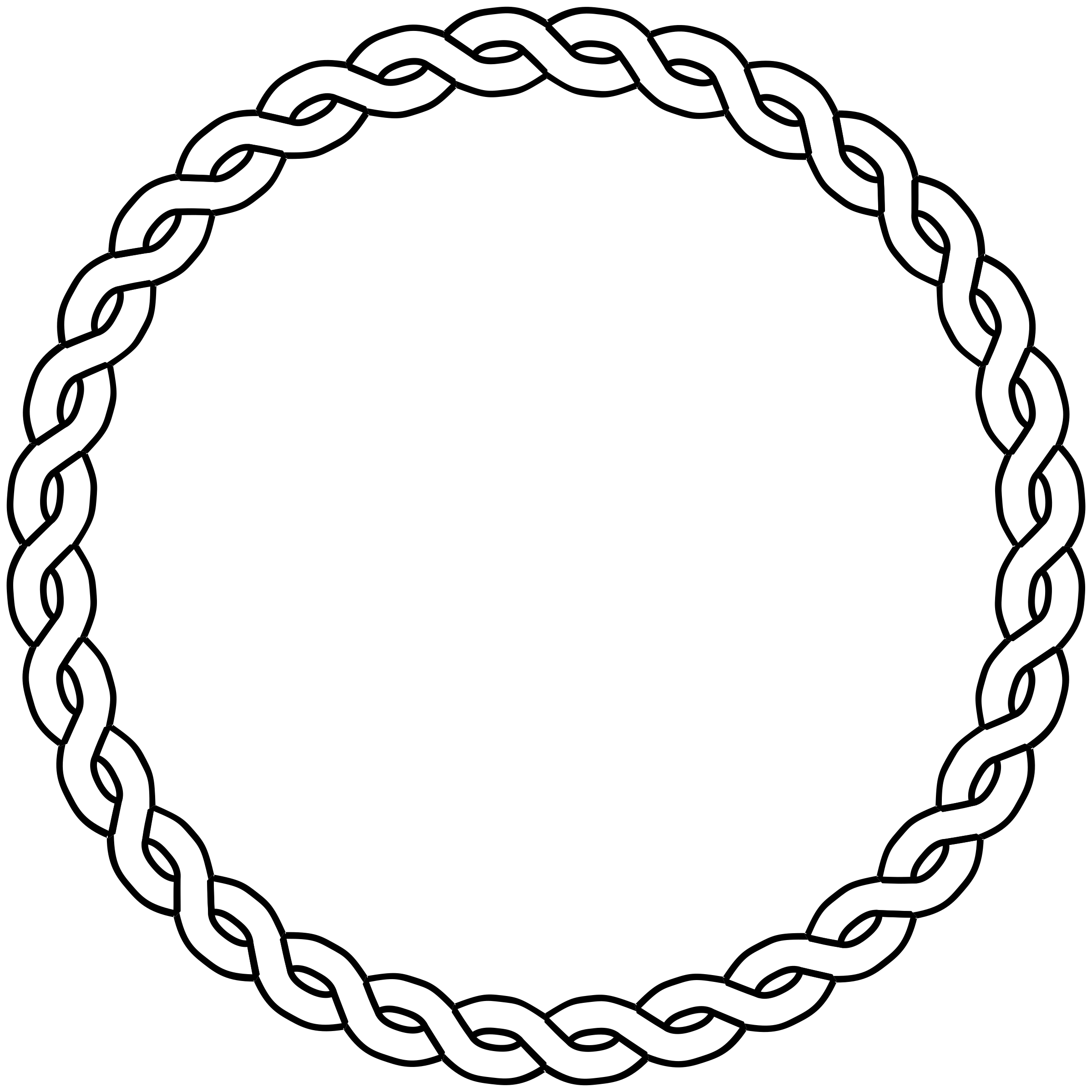 clipart circle braided