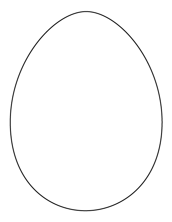 Printable large template. Egg clipart outline