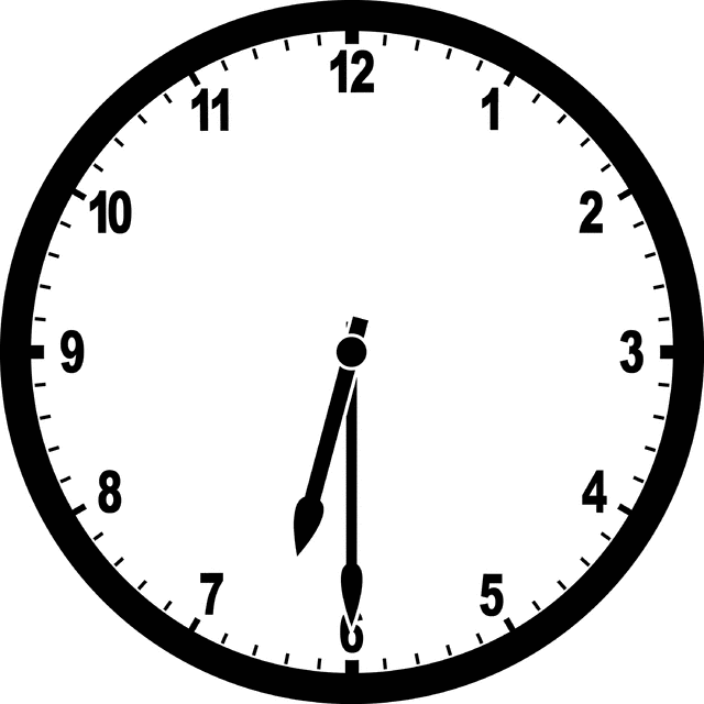Clipart clock 6 am. Etc 