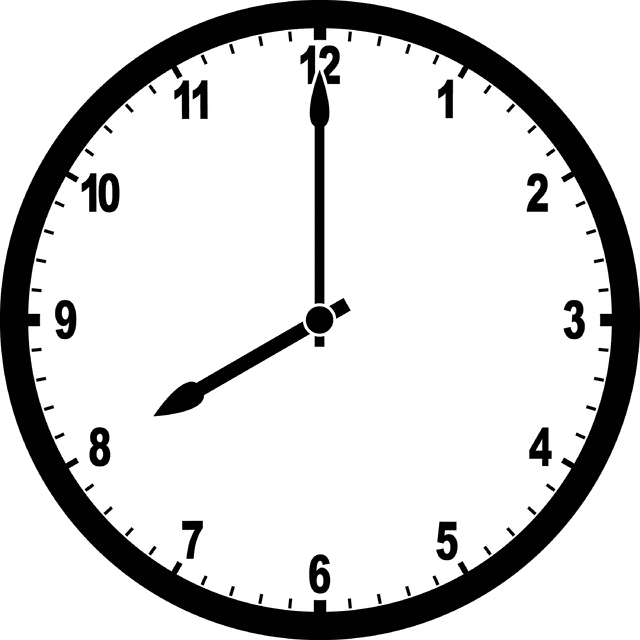 clocks clipart 8 am