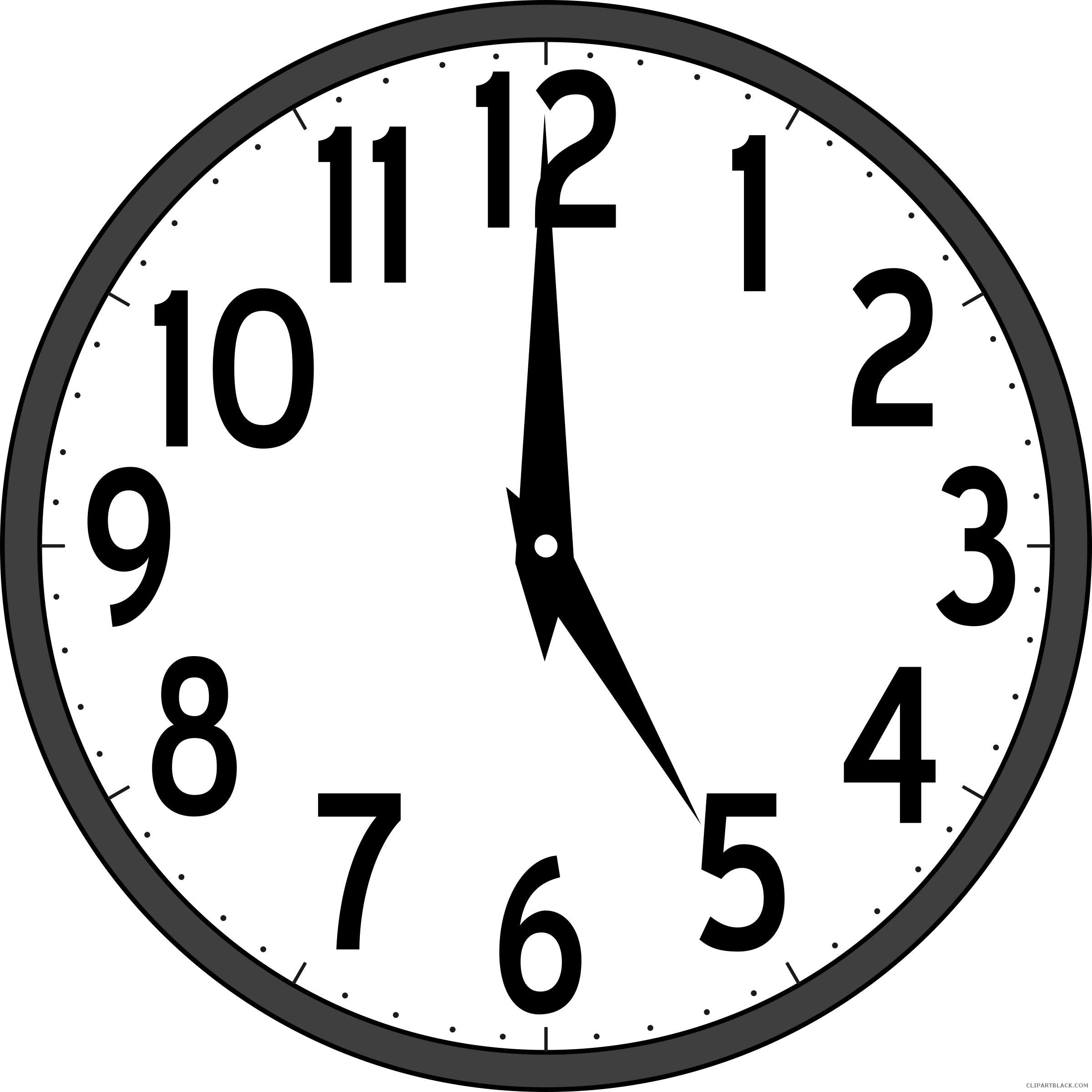 clipart clock black and white