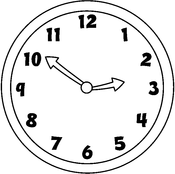 clipart clock black and white