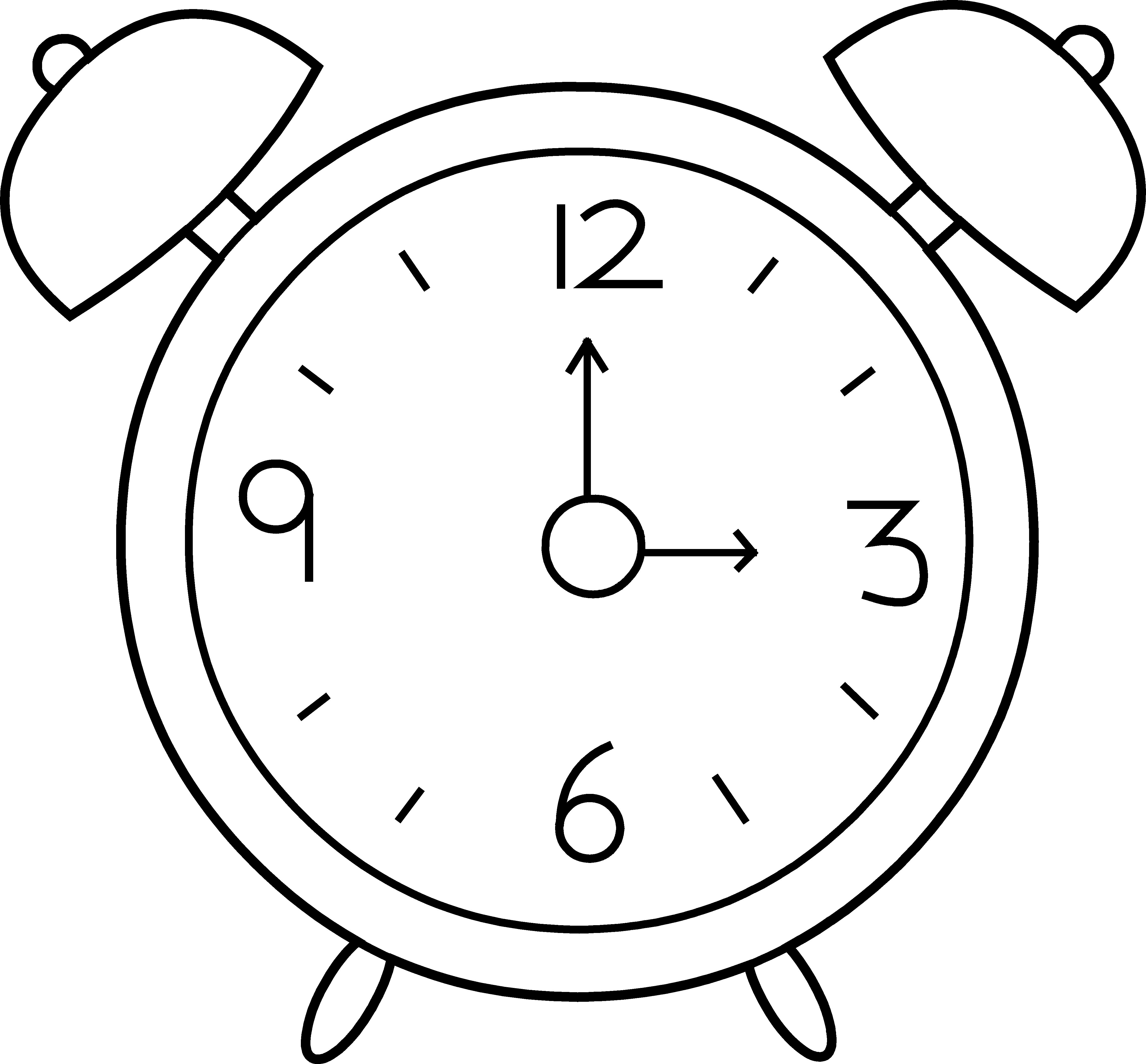 clock clipart black and white