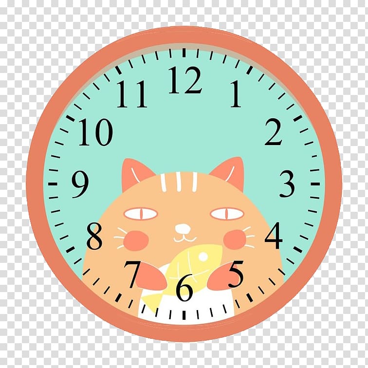 Alarm clock wall plastic. Clocks clipart cat