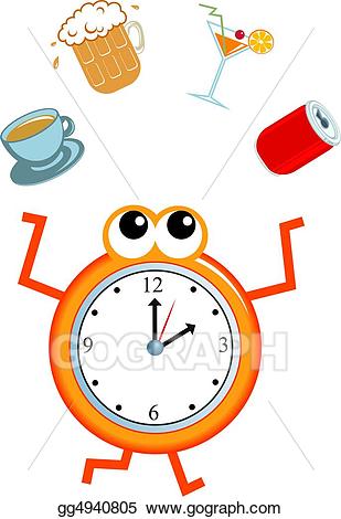 Clocks clipart coffee. Drawing drink time gg