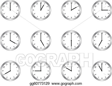 Clip art vector clocks. Clipart clock different time
