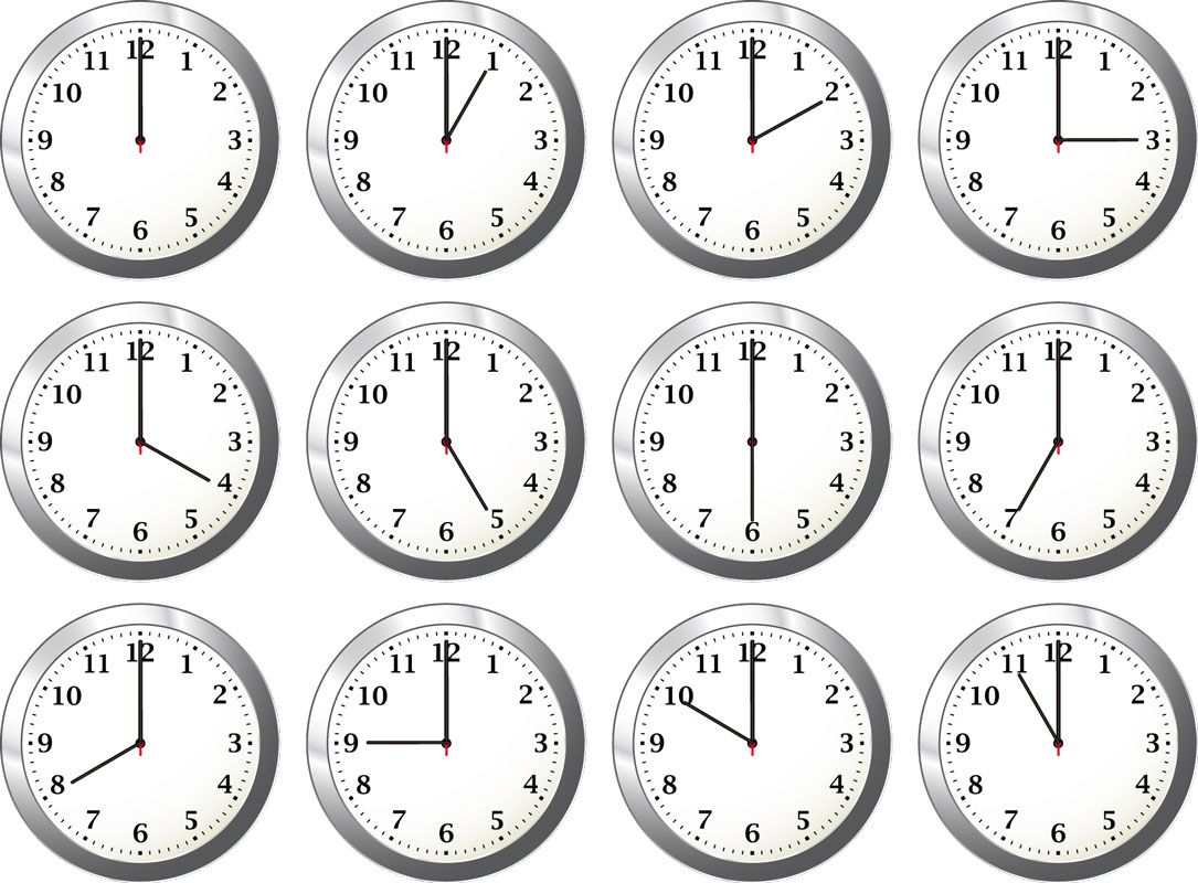 clocks clipart different time