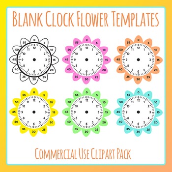 clock clipart flower