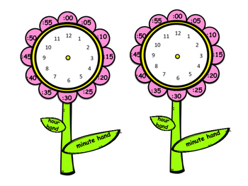 clock clipart flower