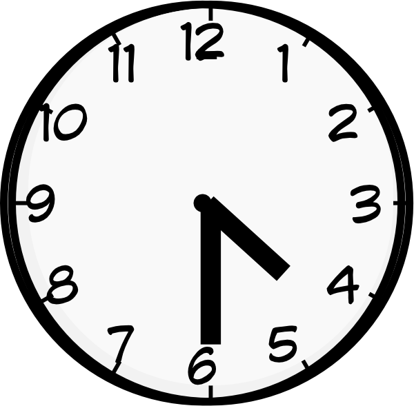 clipart clock half past