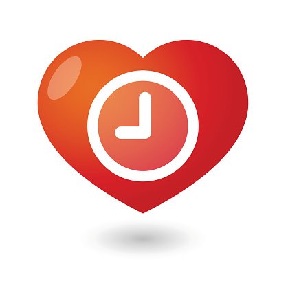 clock clipart heart