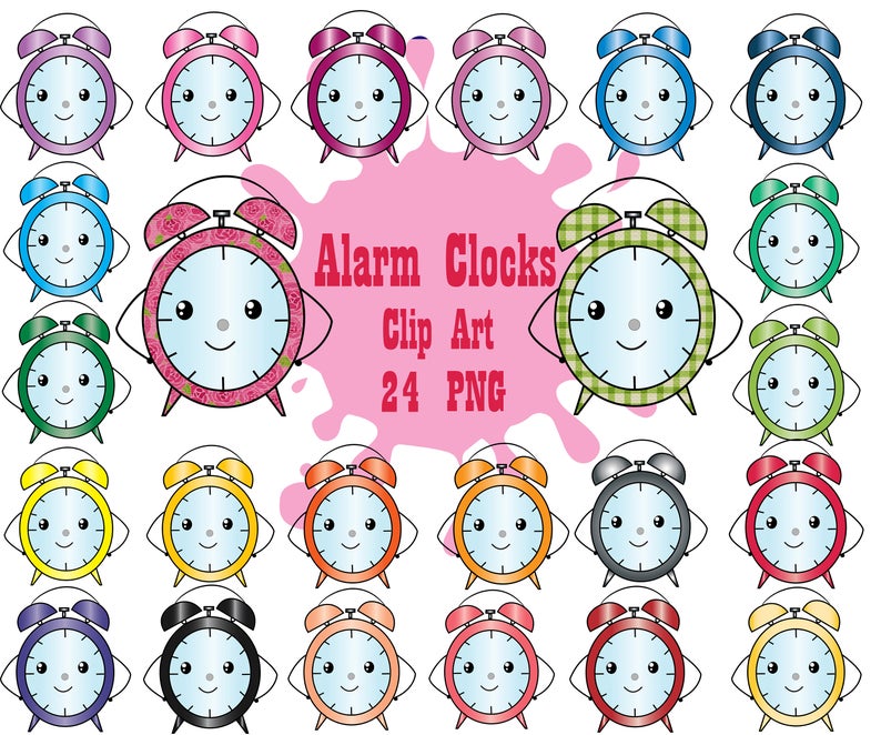 clipart clock kawaii