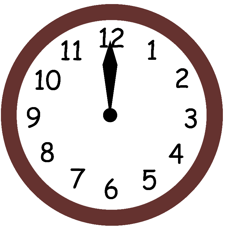 clipart clock lunchtime