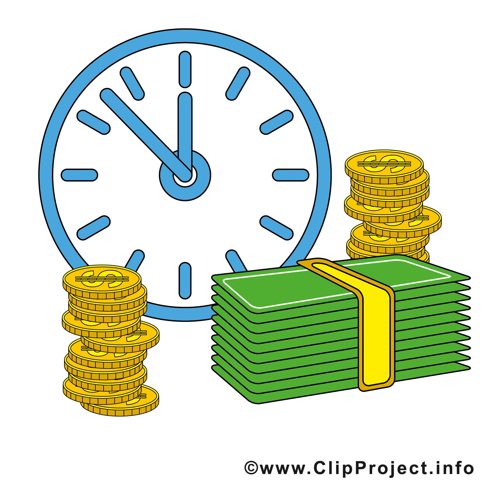 clipart clock money
