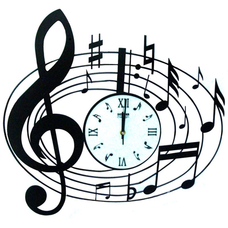 clock clipart music