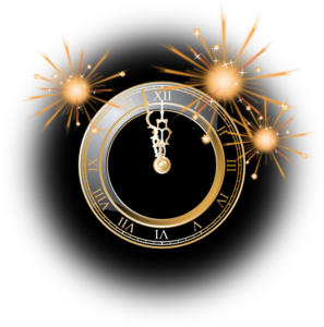 clipart clock new year's eve