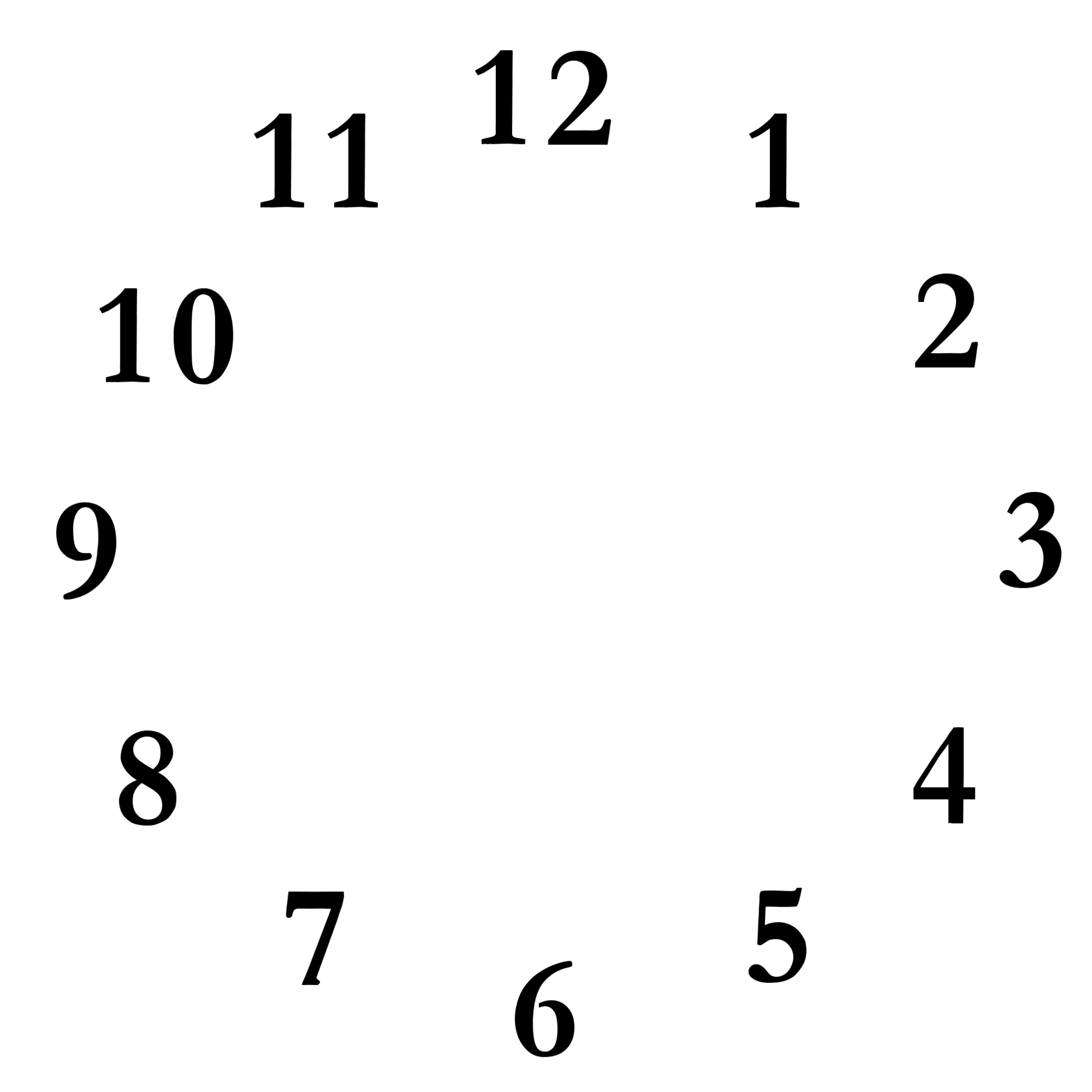 clocks clipart number