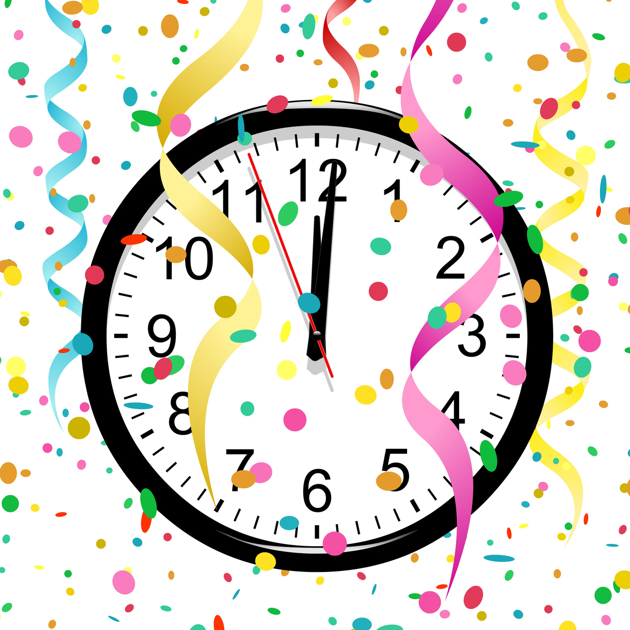 clocks clipart nye