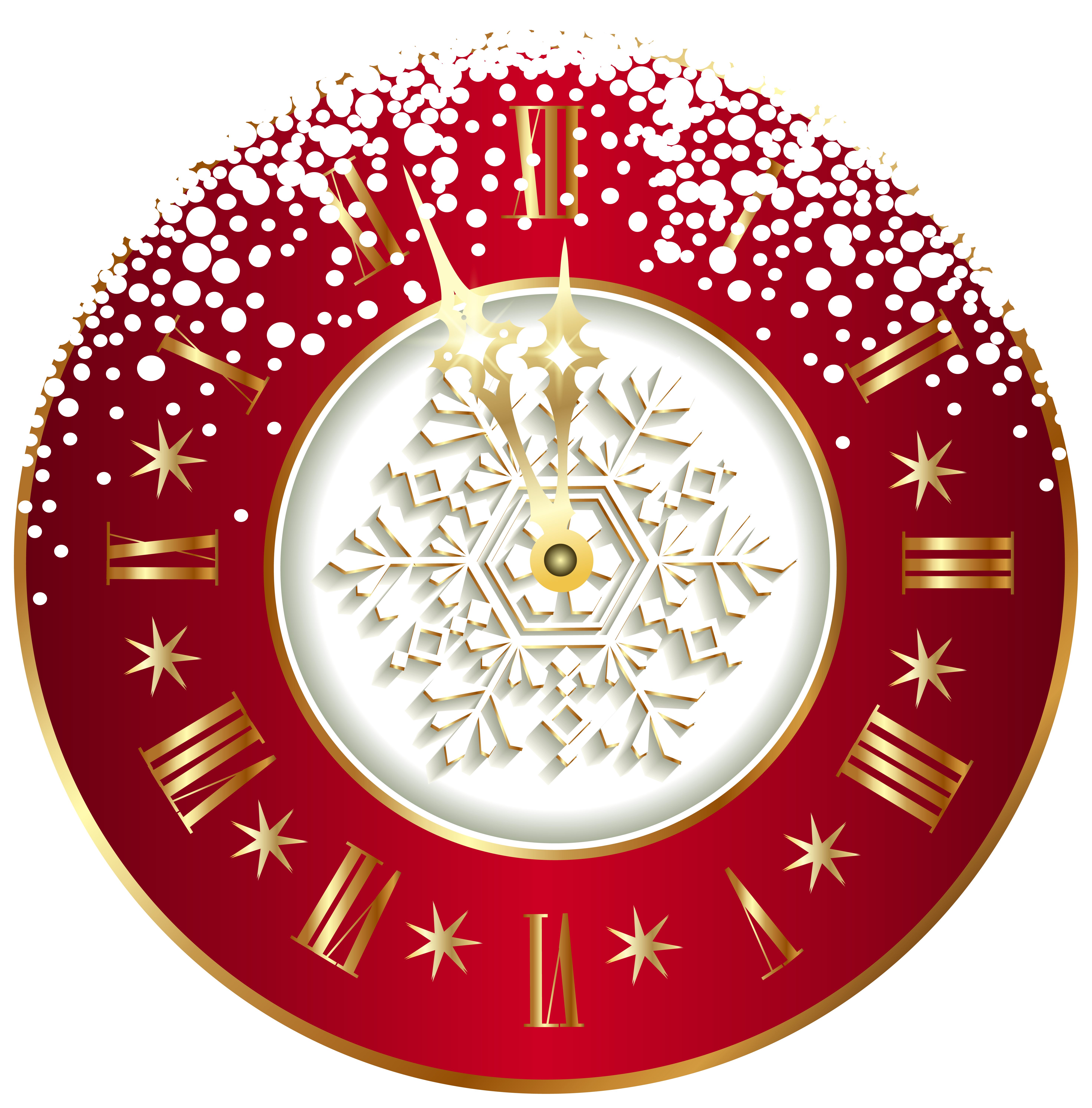 New year png image. Clipart clock red